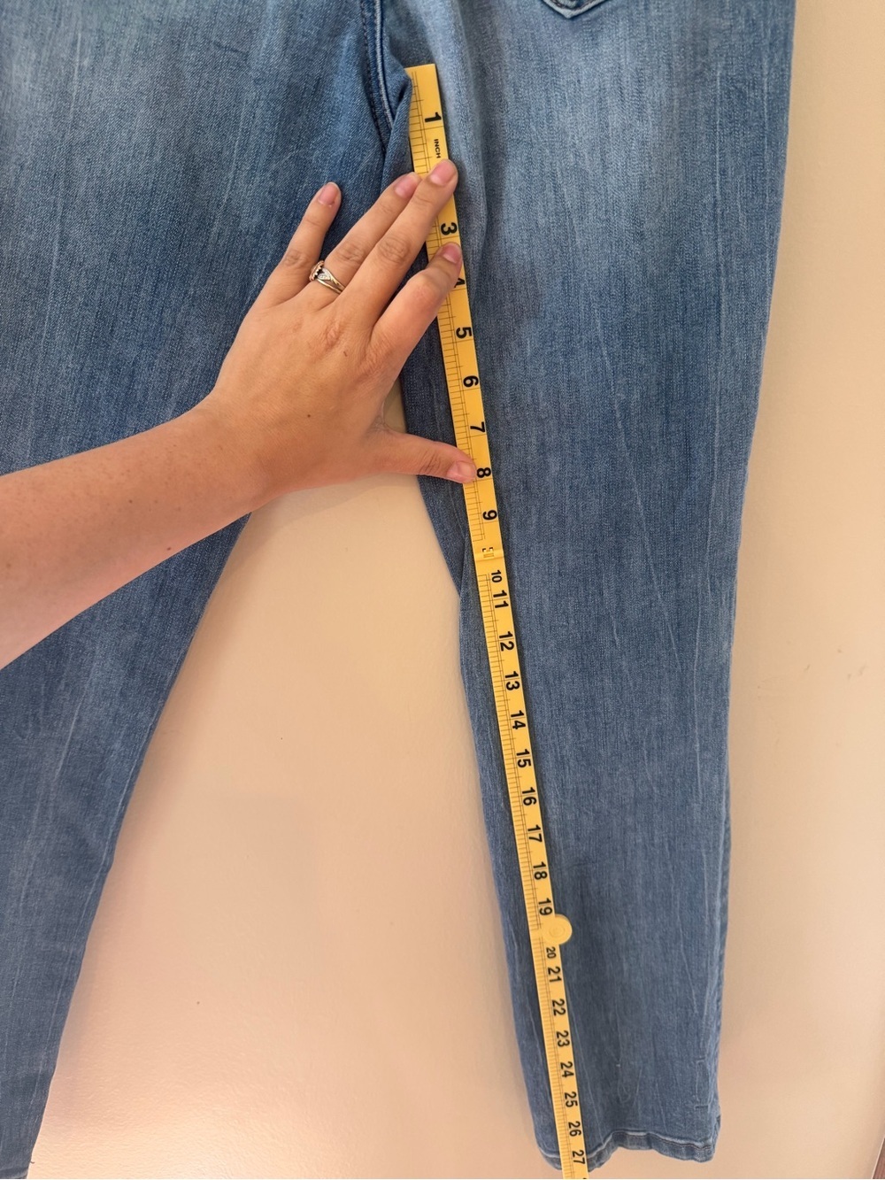 Light Blue Women's Slim Straight Jeans - Picture 4 of 4